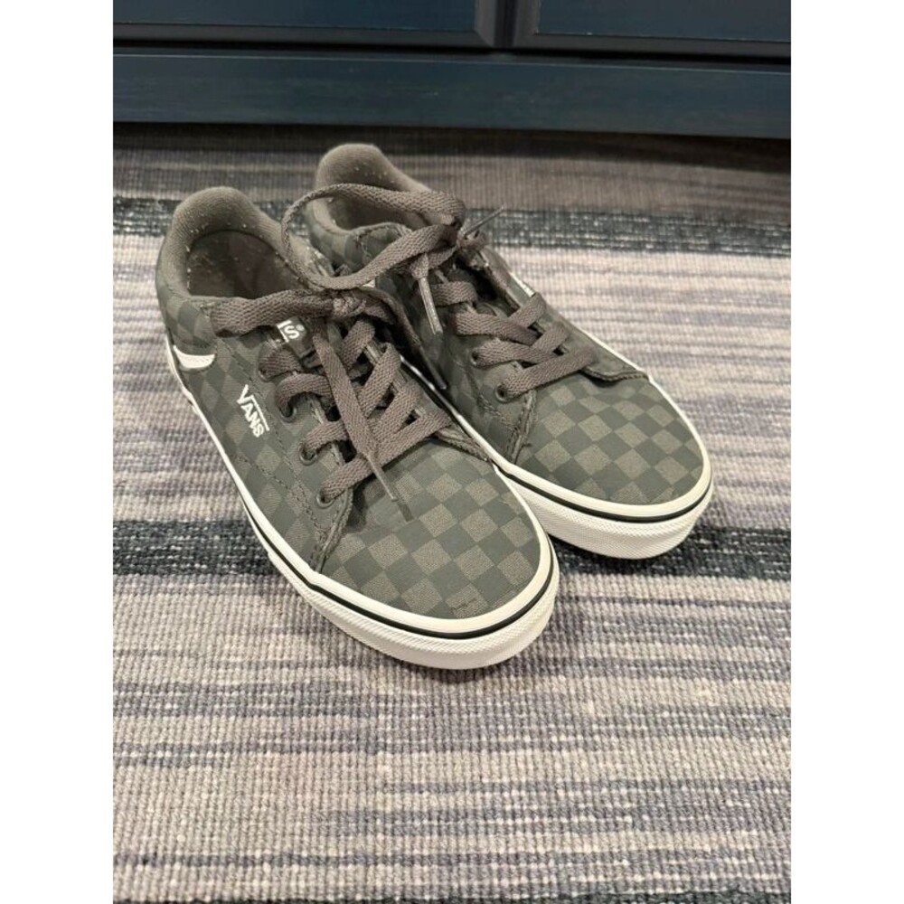 Vans Kids Grey Checkerboard Low Top Sneakers US 1.5 Y / EU 32